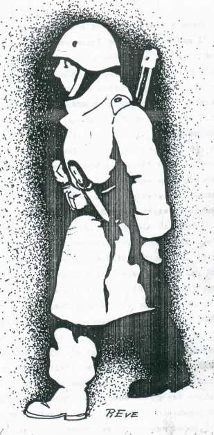 Il milite - disegno del S.Ten. Evelino Pizzarotti del 3° MDT